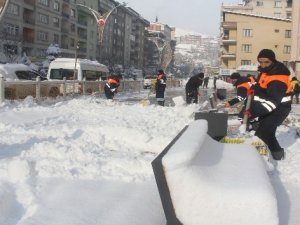 Hakkari'de karla mücadele çalışması
