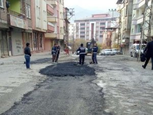 Hakkari'de yol yama çalışması