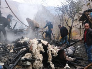Hakkari’de İki Katlı Ev Kül Oldu