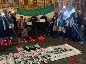 Amsterdam'da İdlib'deki saldırılar protesto edildi