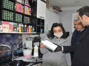 Hakkari'de bayan kuaförlere korona virüs denetimi
