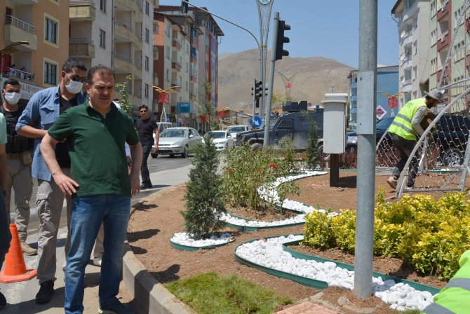 Vali Akbıyık yeşillendirme çalışmalarını denetledi