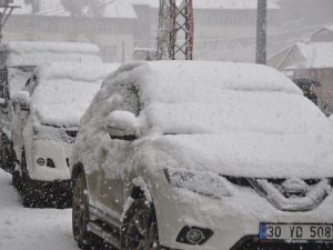 Yüksekova'da lapa lapa kar yağışı