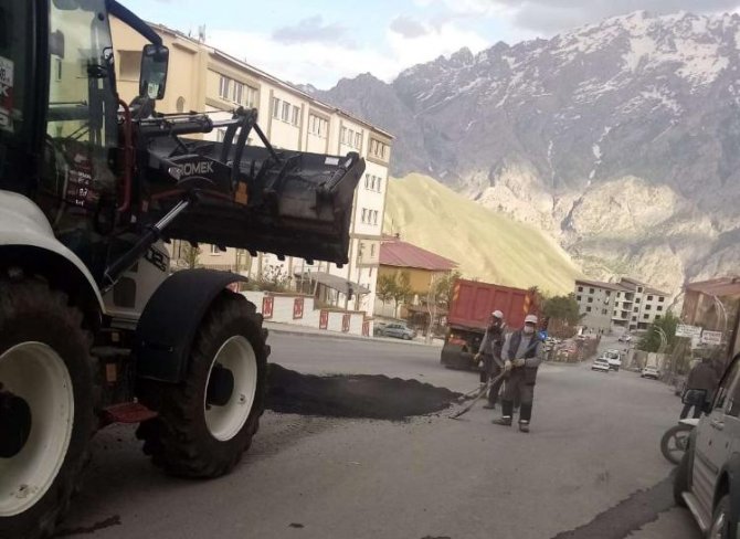 Hakkari’de deforme yollarda çalışma sürüyor
