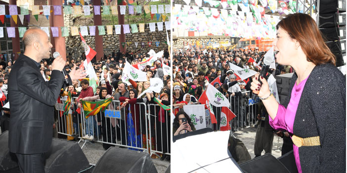 HDP'li Beştaş ve Dede Hakkari Newrozunda konuştu