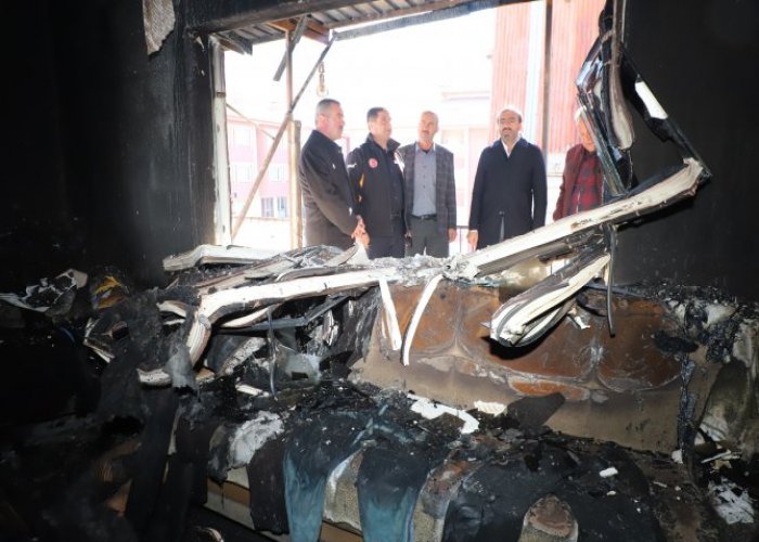 Başkan Kaya'dan evi kül olan aileye ziyaret
