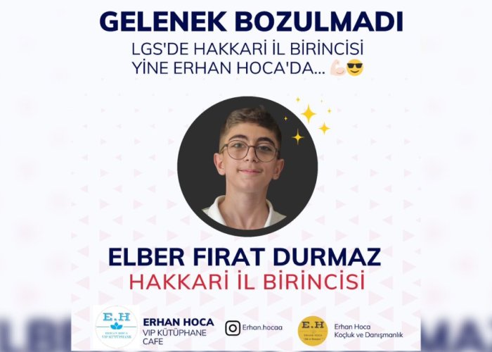 Hakkari İl birincisi yine VİP Kütüphane’den
