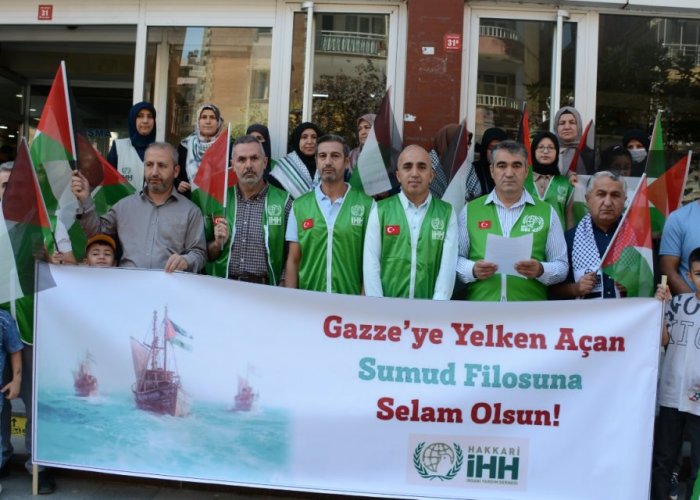 Hakkari'de Sumud Filosu'na ve Gazze'ye destek