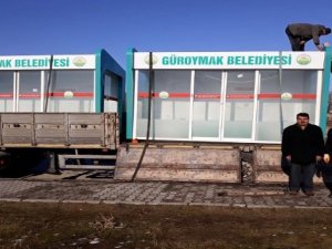 Güroymak’ta klimalı duraklara yenileri eklendi