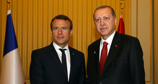 Cumhurbaşkanı Erdoğan, Macron ile görüştü