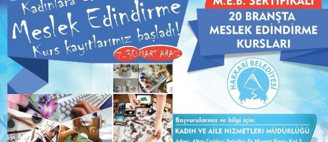 Hakkari’de kadınlara özel meslek edindirme kursu