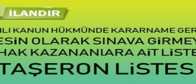 Hakkari Belediyesi kesin Taşeron sınav listesi