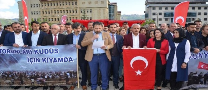 Hakkari’de İsrail vahşetine kınama