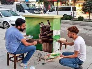 Hakkari Belediyesi elektrik trafolarını sanatla süslüyor