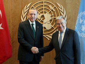 Cumhurbaşkanı Erdoğan-Guterres görüşmesi başladı